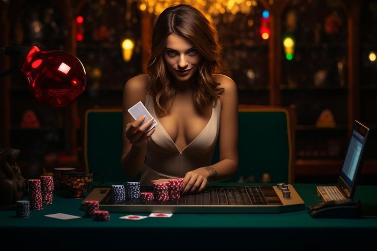 Slot game interface showing game grid and balance